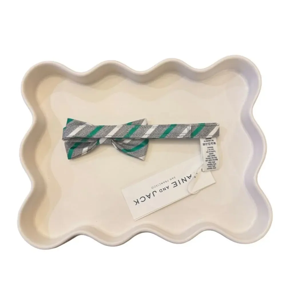 Janie and Jack Gray Striped Print Bow Tie 0-24M
